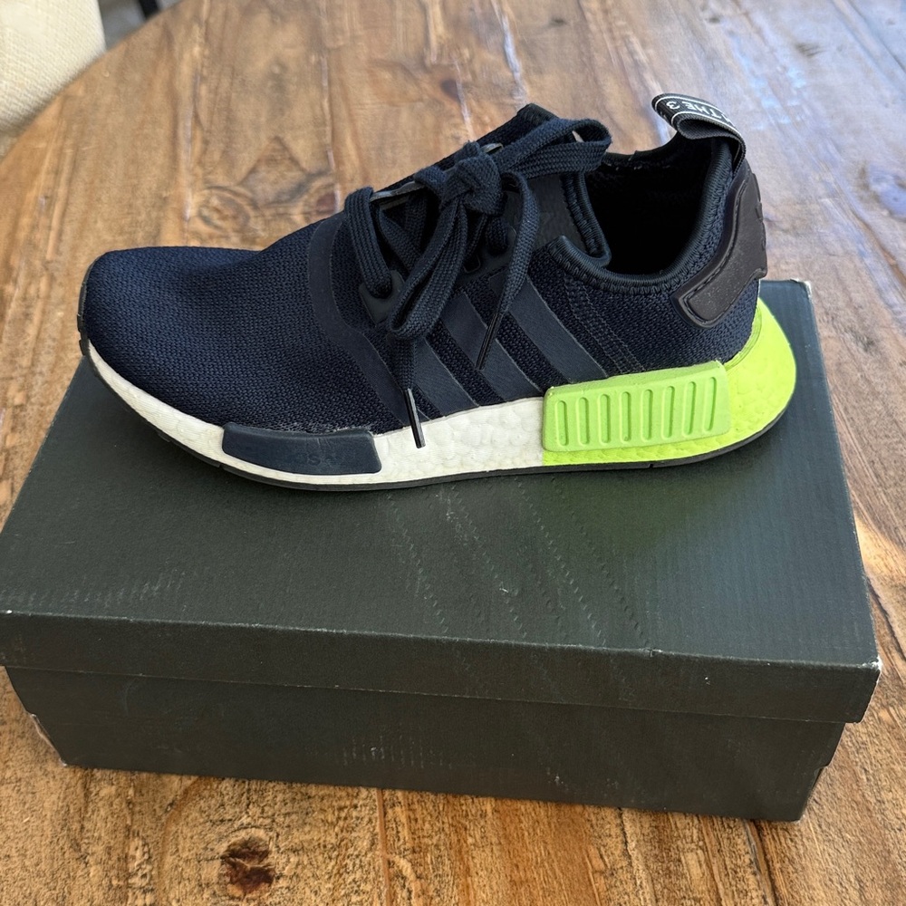 Adidas NMD R1 Black with Neon Green Accents
